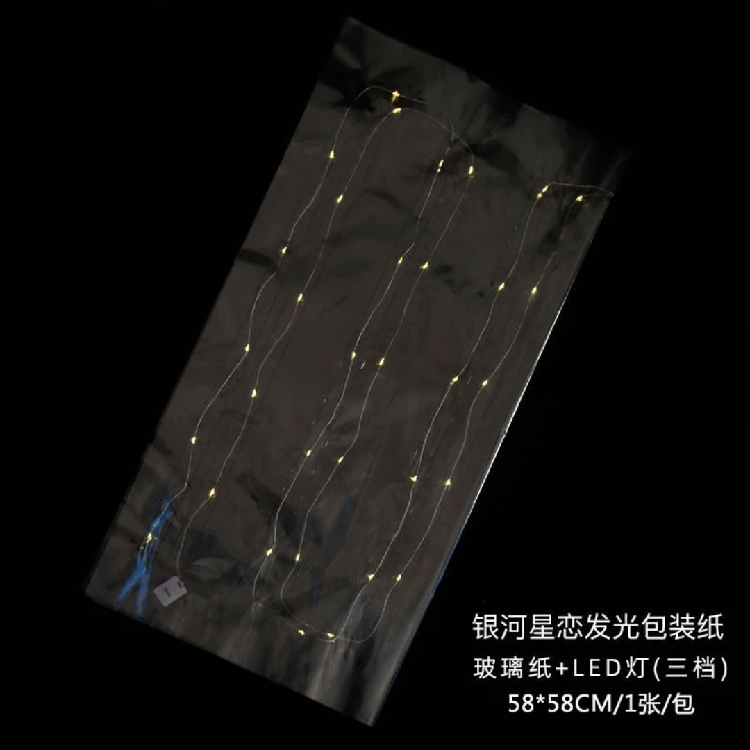 Luminous paper for wrapping